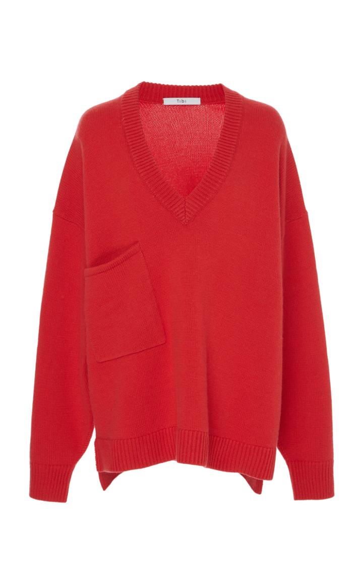 Tibi Cashmere V-neck Sweater