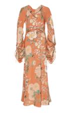 Etro Ruched-sleeve Silk Draped Dress