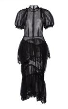 Simone Rocha Tulle Drop Frill Mandarin Dress