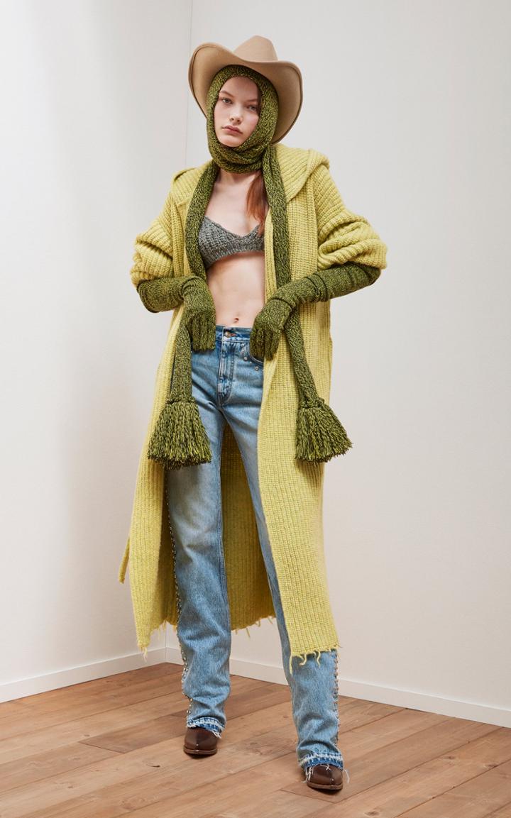 Moda Operandi Alanui Supernova Mlange Ribbed-knit Hooded Long Cardigan