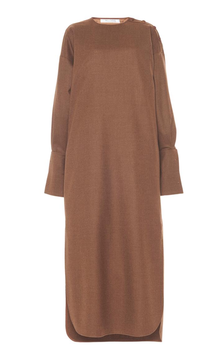 Max Mara Venusia Oversized Wool Midi Shirt Dress