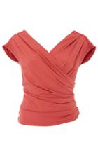 Paule Ka Jersey Cold Shoulder Ruched Top