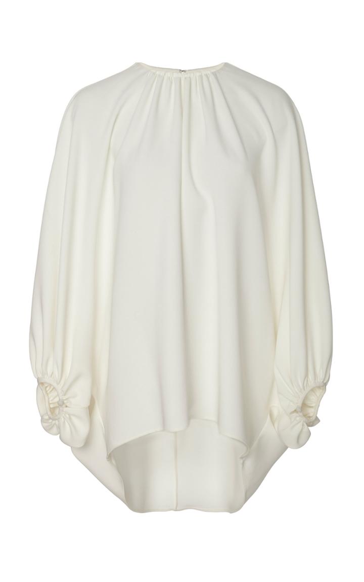 Oscar De La Renta Silk-blend Crepe Balloon Sleeve Blouse