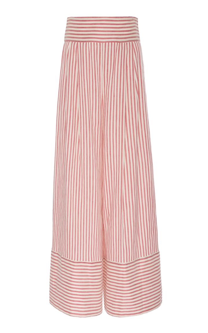 Luisa Beccaria Striped Wide-leg Pants