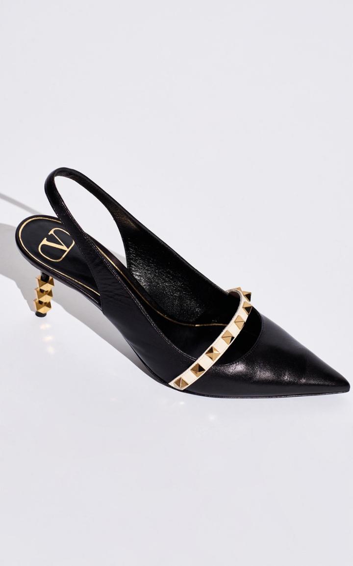 Moda Operandi Valentino Valentino Garavani Rockstud Leather Slingback Pumps