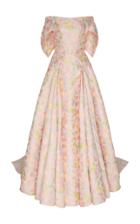 Zac Posen Floral Jacquard Off-the-shoulder Gown With Train