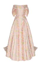 Zac Posen Floral Jacquard Off-the-shoulder Gown With Train