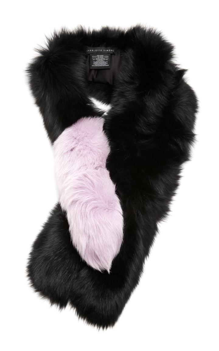 Charlotte Simone Popsicle Two-tone Fur Scarf