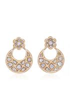Amrapali 24k Sterling Silver 18k Gold Pearl And Diamond Earrings