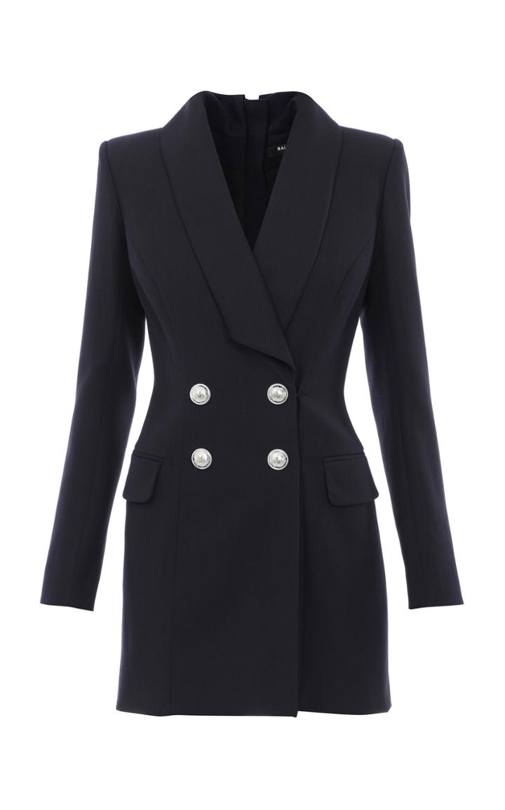 Moda Operandi Balmain Blazer-inspired Crepe Mini Dress Size: 36