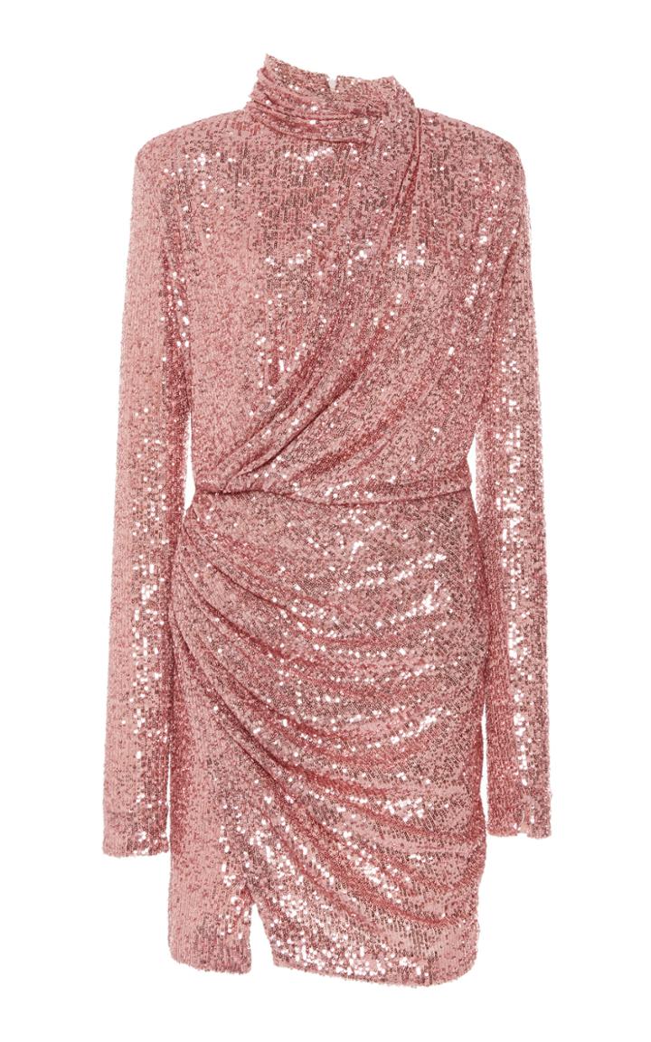Moda Operandi Redemption Paillettes Draped Mini Dress High Neck
