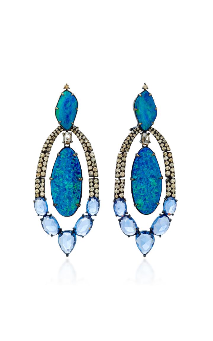 Sutra Black Opal Marquise Drop Earrings