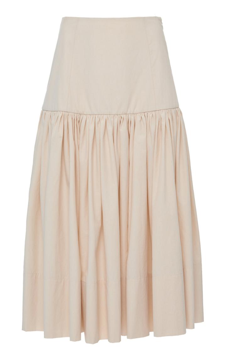 Moda Operandi Molly Goddard Immy Gathered Cotton Midi Skirt Size: 6