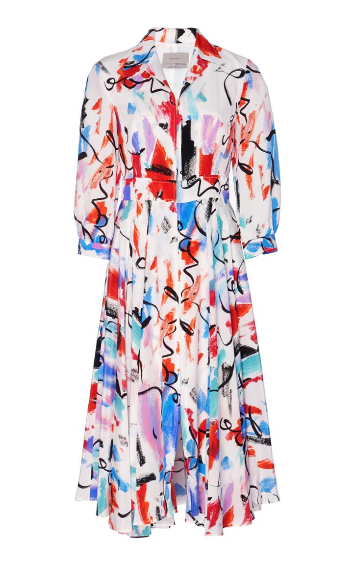 Moda Operandi Soonil Multi Print Zip Up Dress Size: 0