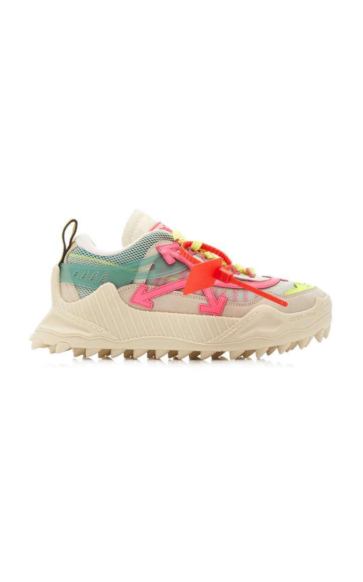 Off-white C/o Virgil Abloh Odsy-1000 Low-top Suede And Mesh Sneakers