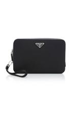 Prada Textured-leather Wristlet Bag
