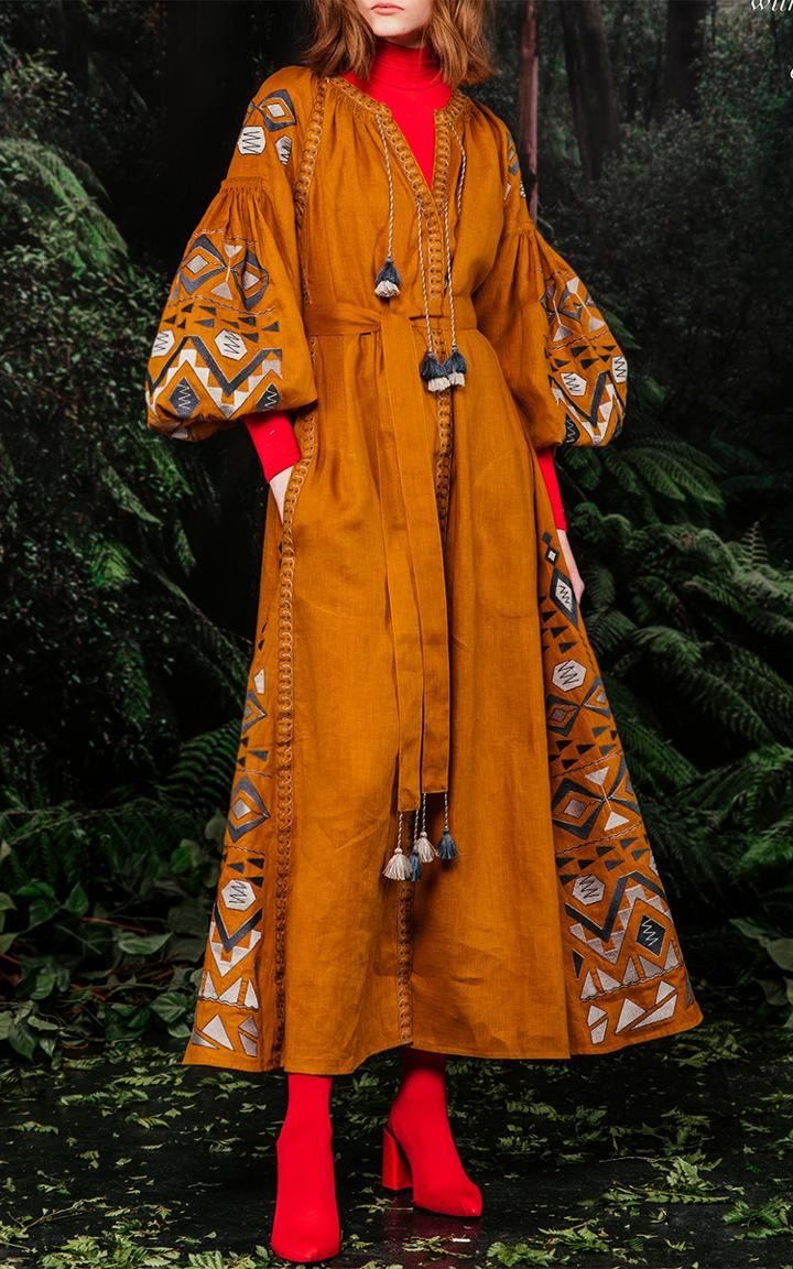 March11 Kilim Maxi Dress In Mustard