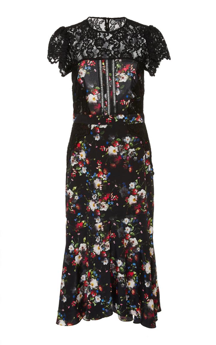 Marissa Webb Imani Print Lace Midi Dress
