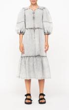 Moda Operandi Sea Dax Acid Wash Denim Puff Sleeve Dress