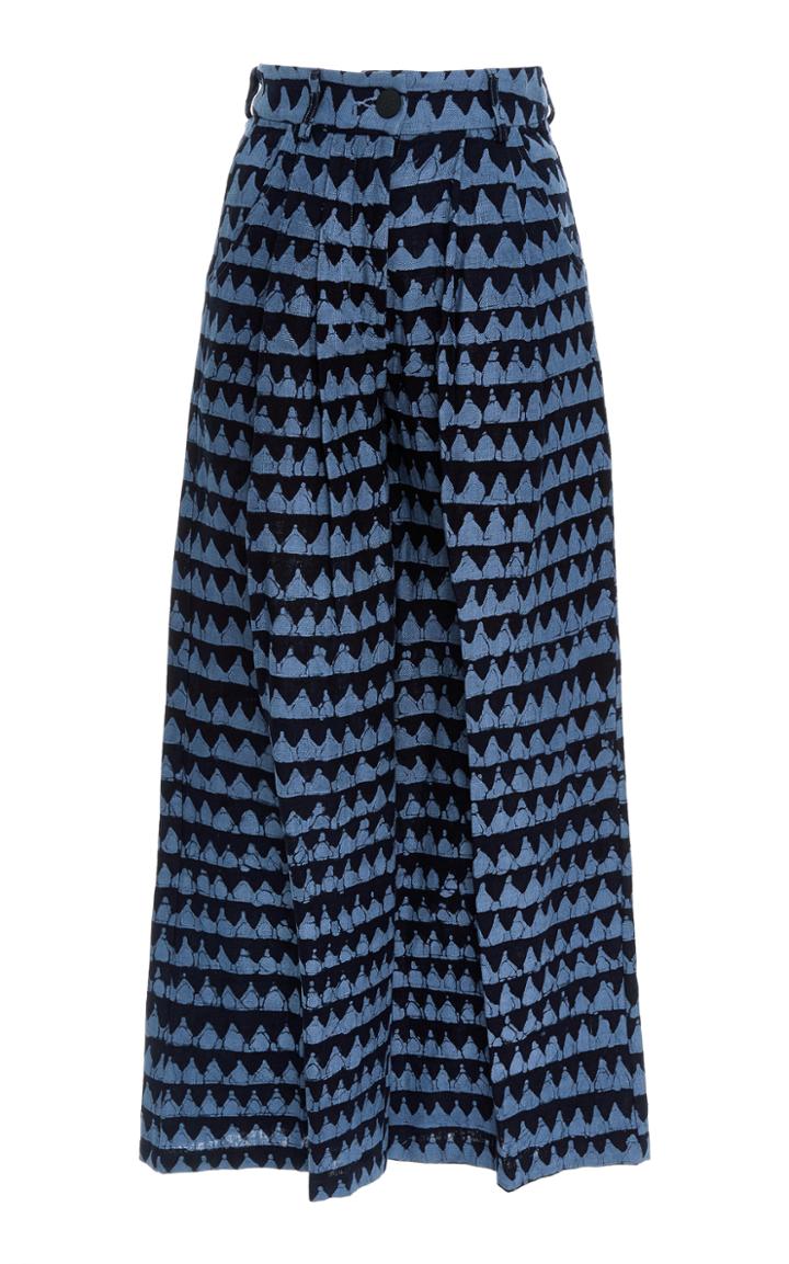 Maki Oh Adire Wide Leg Pleat Trousers