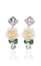 Dolce & Gabbana Rosetto Silver-tone Brass And Crystal Earrings