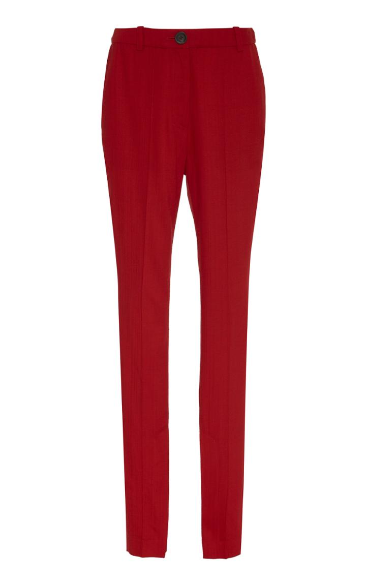 Peter Do Ankle-slit Cady Slim-leg Pants Size: 36
