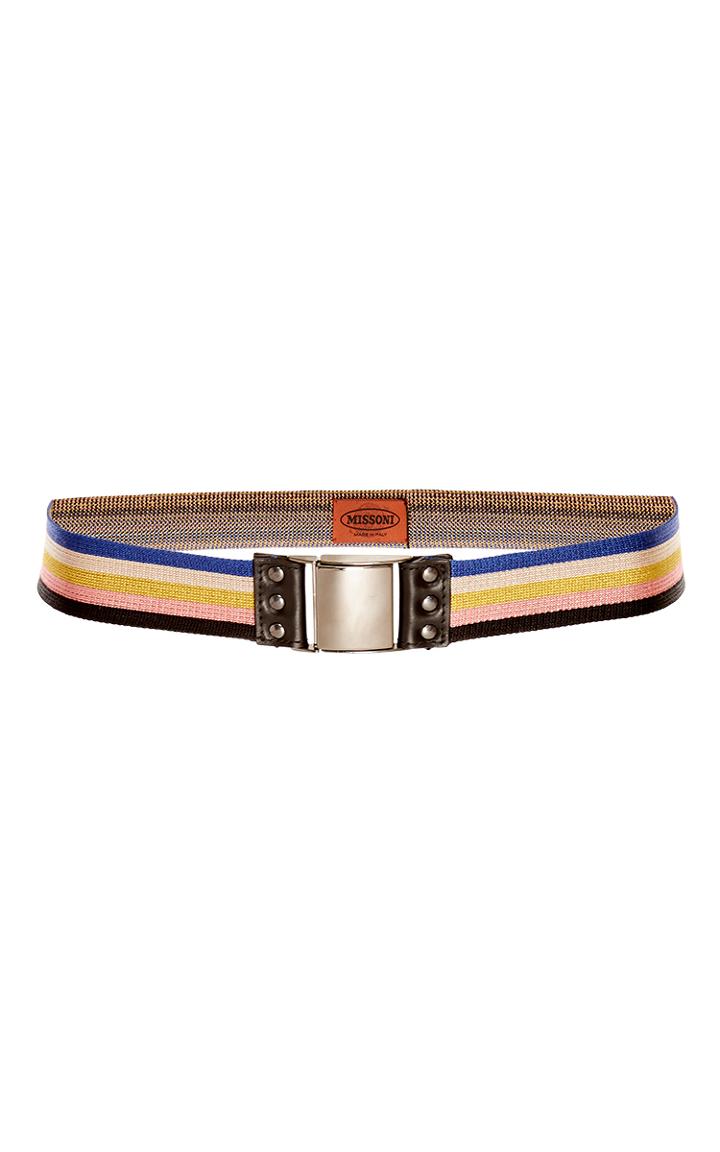 Missoni Blue Multicolored Stripe Belt