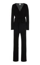 Madeleine Thompson Ajax Striped Cashmere Wrap-front Jumpsuit