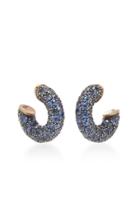 Gioia Pirate 18k Gold, Oxidized Silver And Sapphire Earrings