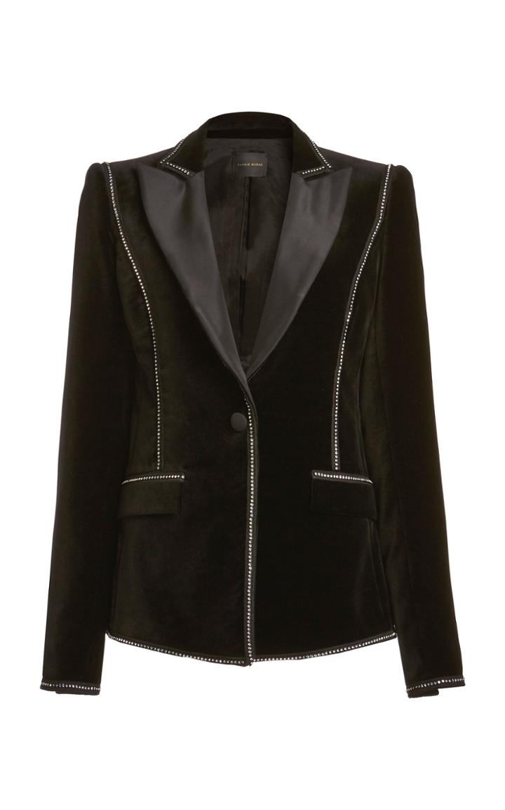 Moda Operandi Zuhair Murad Crystal-embellish Velvet Jacket