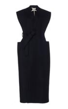 Jil Sander Inverted Collar Wool Midi Vest