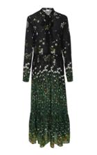 Red Valentino Floral Long Sleeve Midi Dress