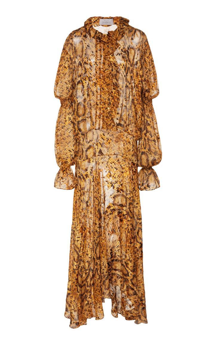 Preen By Thornton Bregazzi Jocelyn Printed Sheer Midi Dress
