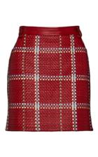 Magda Butrym High Rise Woven Leather Mini Skirt