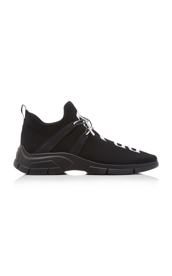 Prada Lace-up Knit Sneakers