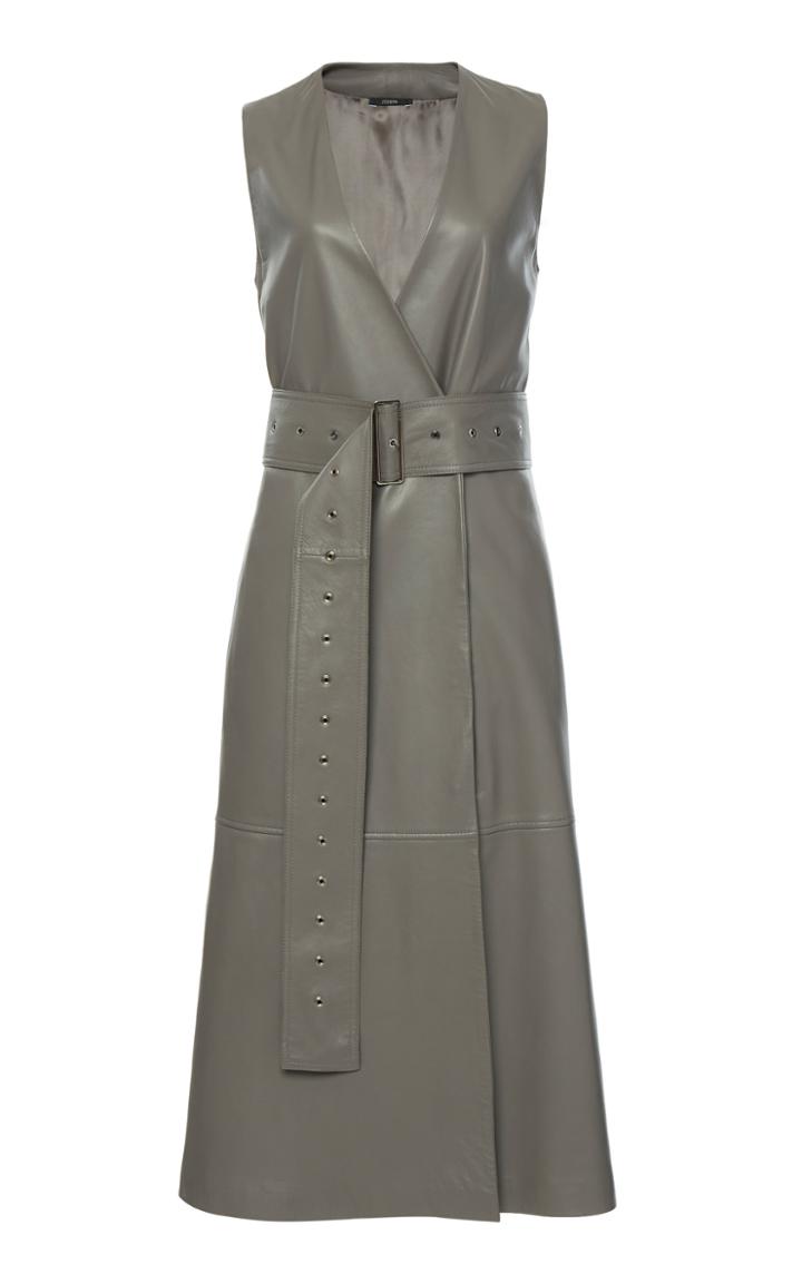 Moda Operandi Joseph Dibo Belted Nappa Leather Wrap Dress