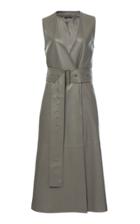 Moda Operandi Joseph Dibo Belted Nappa Leather Wrap Dress