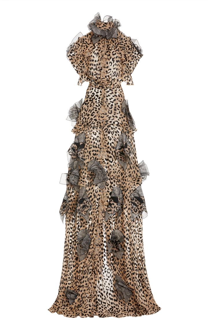 Maticevski Petal-embellished Satin Gown With Belt