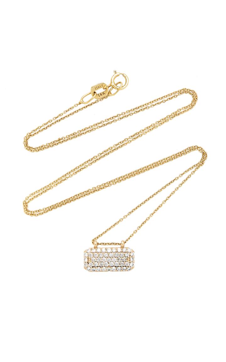 Sophie Ratner 14k Gold Diamond Tag Necklace