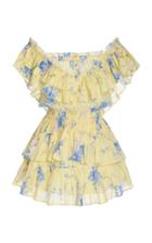Loveshackfancy Fatima Ruffled Floral Cotton Silk Mini Dress