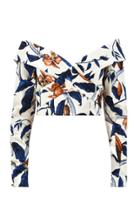 Moda Operandi Johanna Ortiz Coast To Coast Printed Cotton Off-the-shoulder Crop Top