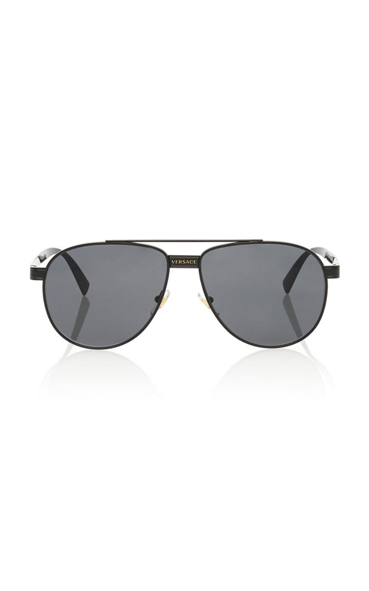 Versace Aviator-style Metal Sunglasses