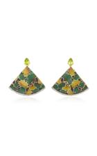 Silvia Furmanovich Marquetry Fan Peridot Earrings