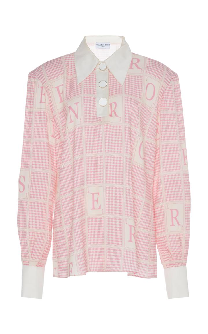 Rowen Rose Logo-printed Crepe Polo Shirt