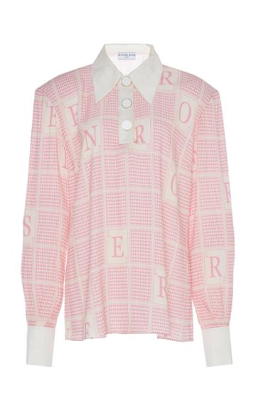 Rowen Rose Logo-printed Crepe Polo Shirt