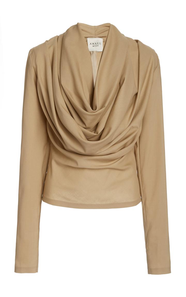A.w.a.k.e. Mode Rollercoaster Draped Wool Top