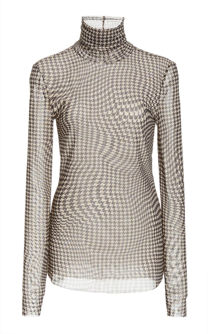 Moda Operandi Ganni Printed Mesh Blouse