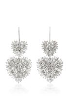 Suzanne Kalan Double Heart 18k White-gold Drop Earrings