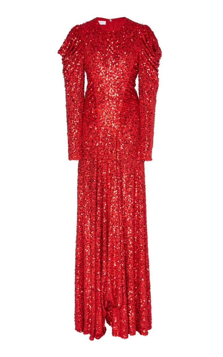 Michael Kors Collection Draped Sequin-embellished Gown