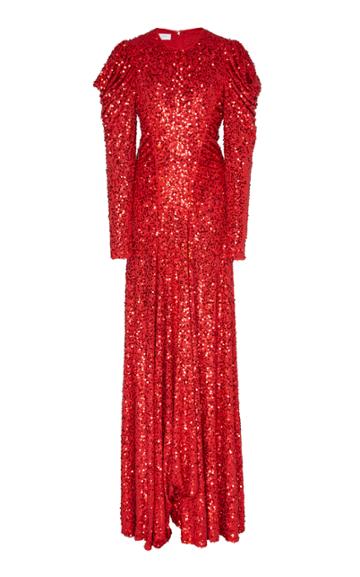 Michael Kors Collection Draped Sequin-embellished Gown